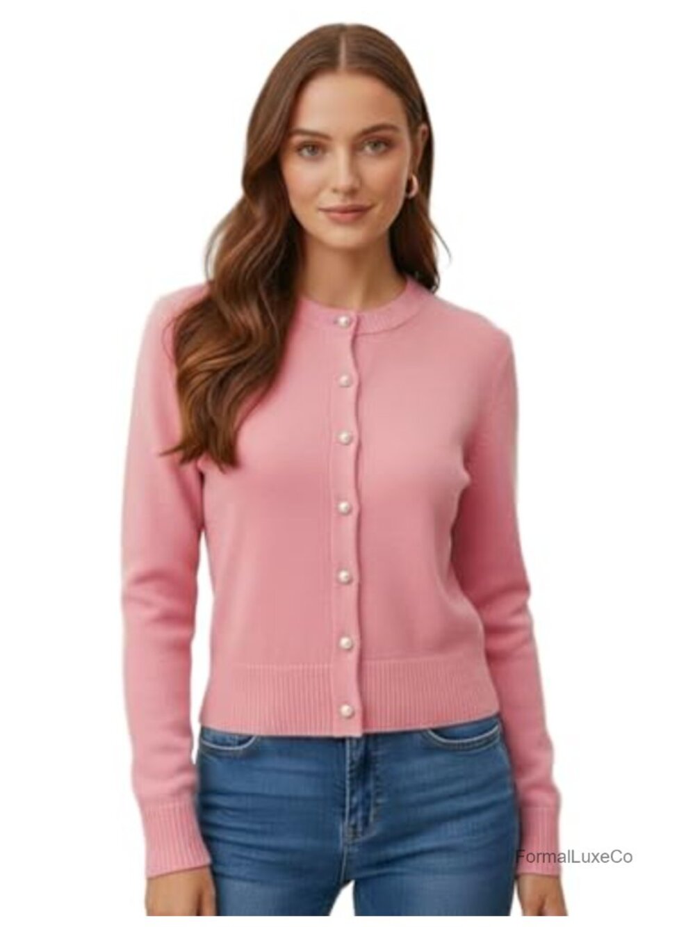 Women's Slim Fit Button Down Cardigan Sweater Long Sleeve Lightweight
